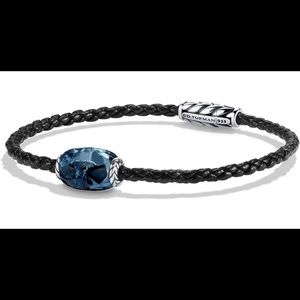 David Yurman 3mm Black Leather Bracelet